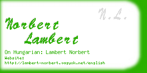 norbert lambert business card